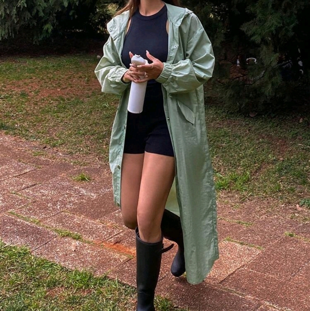 Women Solid Color Loose Long Sleeve Hooded Drawstring Pocket Casual Sports Coat - Picture 7 of 8